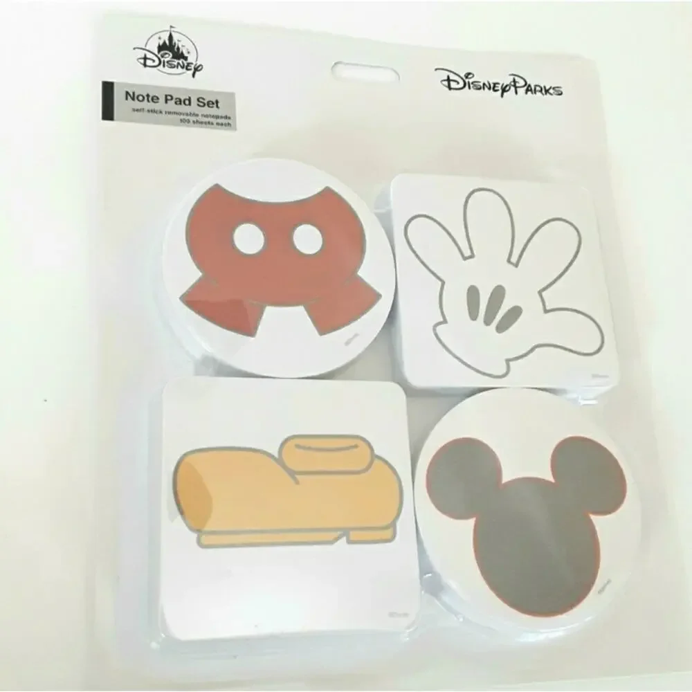 Disney Parks Mickey Mouse Note Pad Set Disney Sticky Notes Four Pack NWT